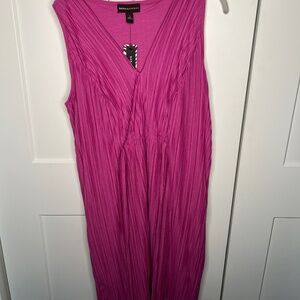 Dana Buchman NWT Pink Orchid Gypset Journey Pleated Belted Dress Women’s Large